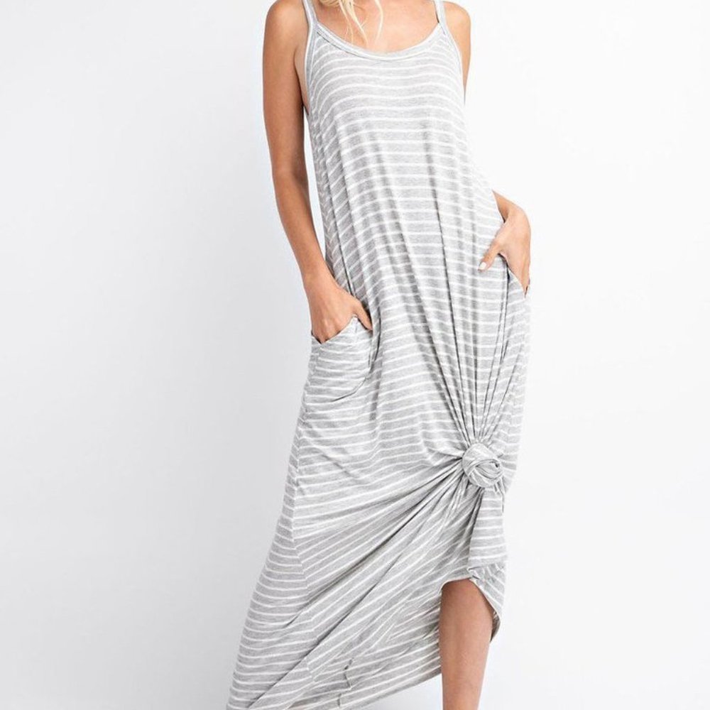 Spaghetti Strap Maxi Dress with Pockets